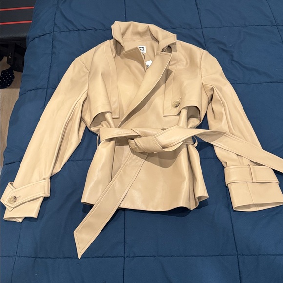 Anne Klein Tan Double-Breasted Trench Coat - Picture 5 of 5